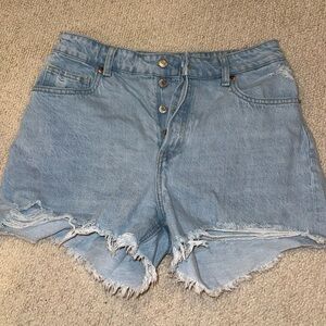 H&M Light Blue Frayed Jean Shorts